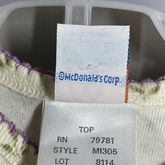 NEW Vintage McDonalds McKids Shirt Pants Set Girls 18 Months purple floral 90s - Picture 8 of 13